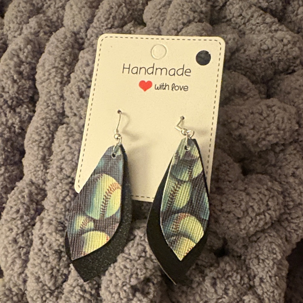 Handmade Softball Earrings